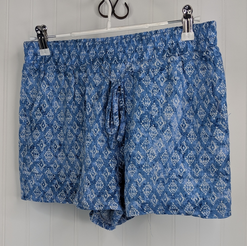 Joe B Printed Chambray Pull On Drawstring Shorts M - image 4